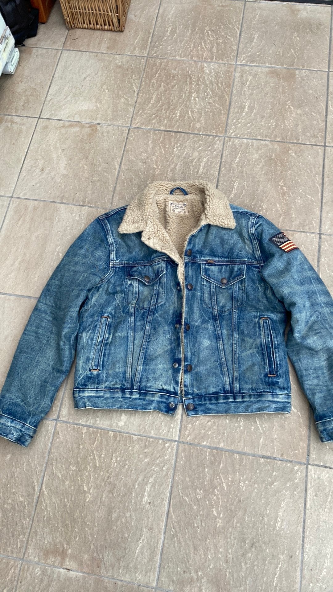 Heren jas. Ralph lauren.  Jeans teddy, Ophalen of Verzenden, Zo goed als nieuw