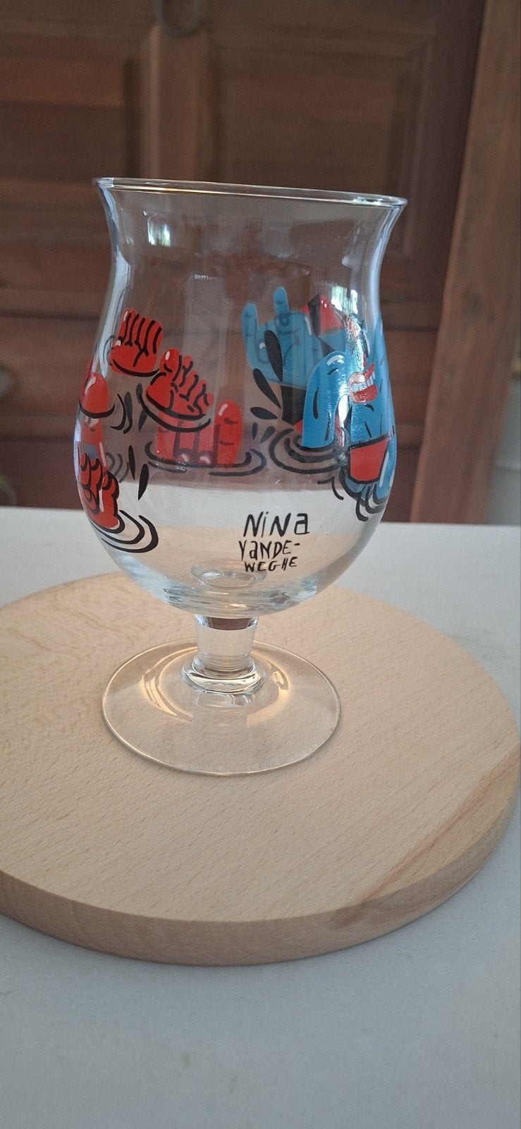 duvel glas Nina Vandeweghe, Ophalen of Verzenden, Nieuw, Glas of Glazen, Duvel