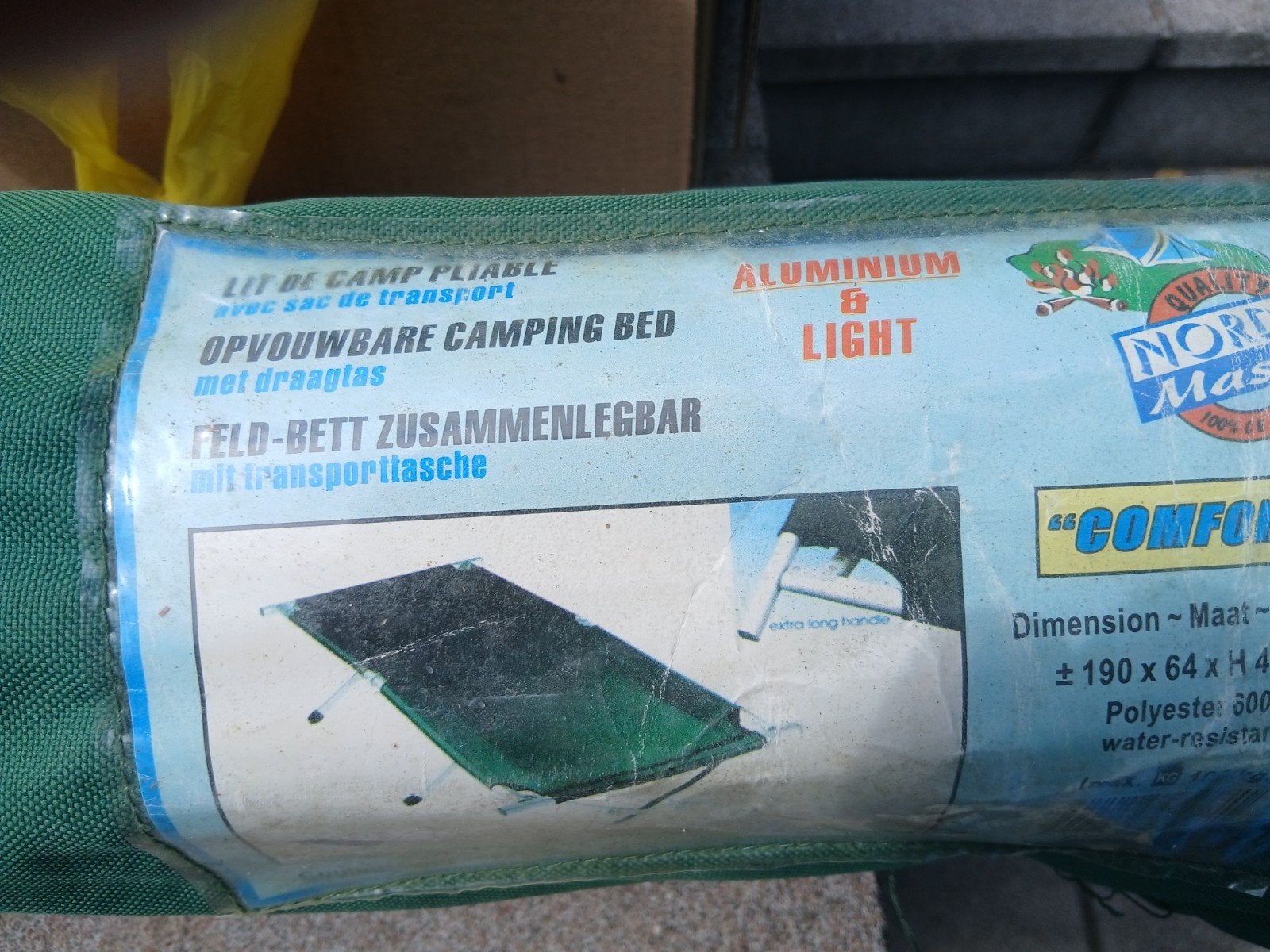 Opvouwbaar camping bed met draagtas, Ophalen, Gebruikt