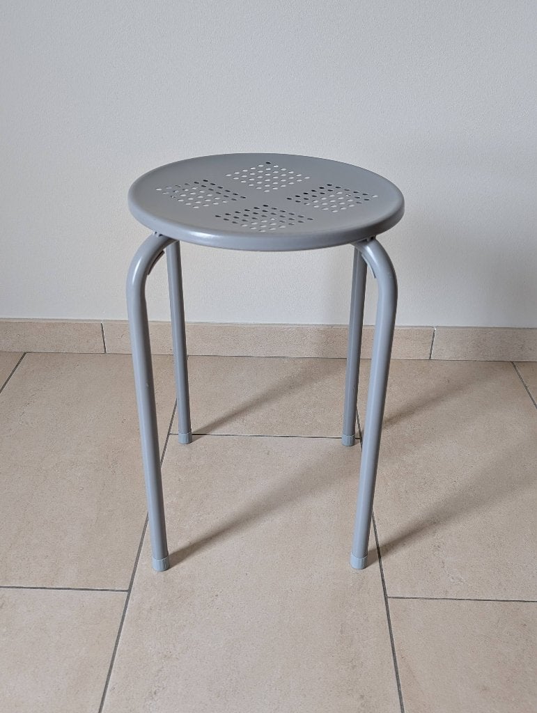 Tabouret en métal gris clair - Style Industriel & Atelier, Maison & Meubles, Enlèvement, Comme neuf