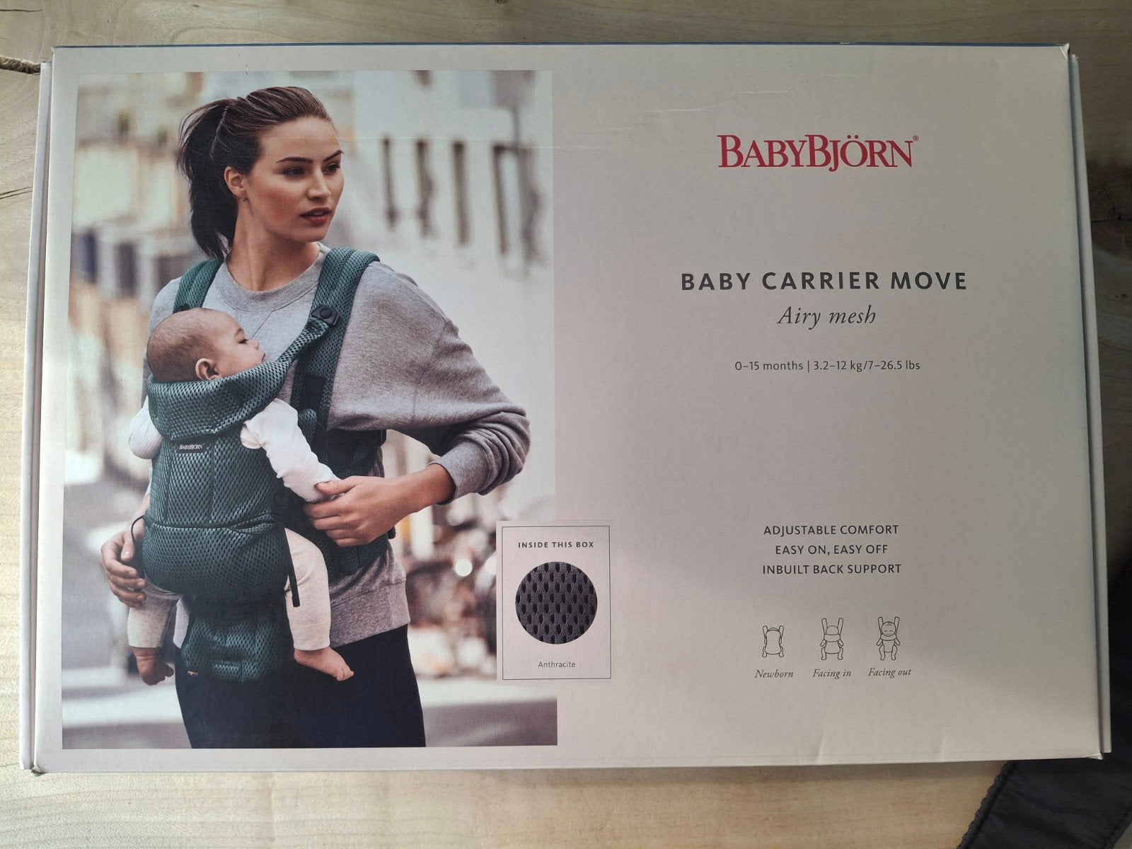 BabyBjorn baby carrier move airy mesh (anthracite), Enfants & Bébés, Porte-bébés & Écharpe porte bébé, Porte-bébé, Enlèvement