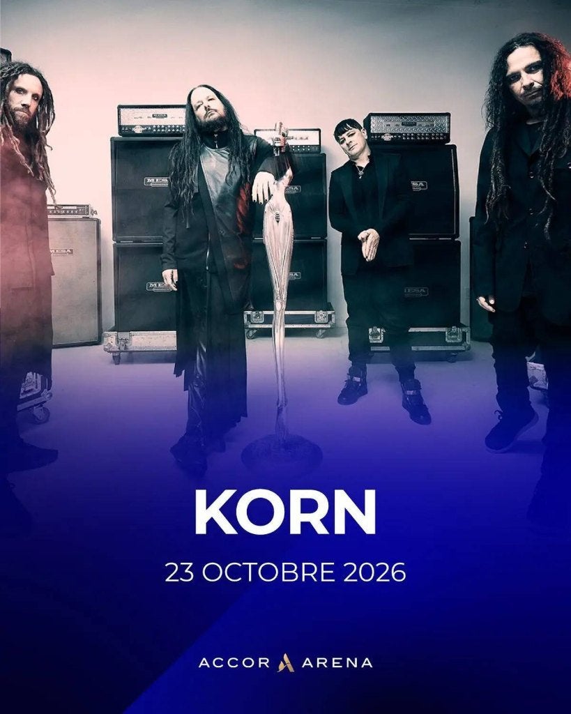 Places de concert KORN - Accor Arena - 23/10/2026, Tickets en Kaartjes, Concerten | Pop