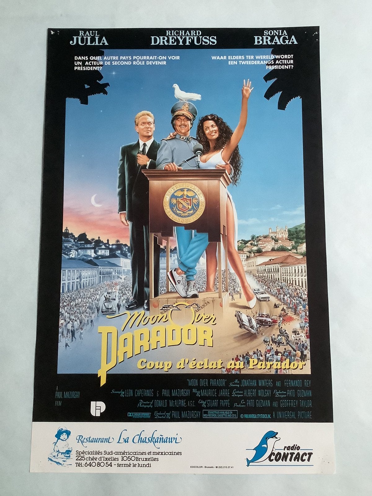 MOON OVER PARADOR   filmposter   33-50 cm    Used, Ophalen of Verzenden, Zo goed als nieuw