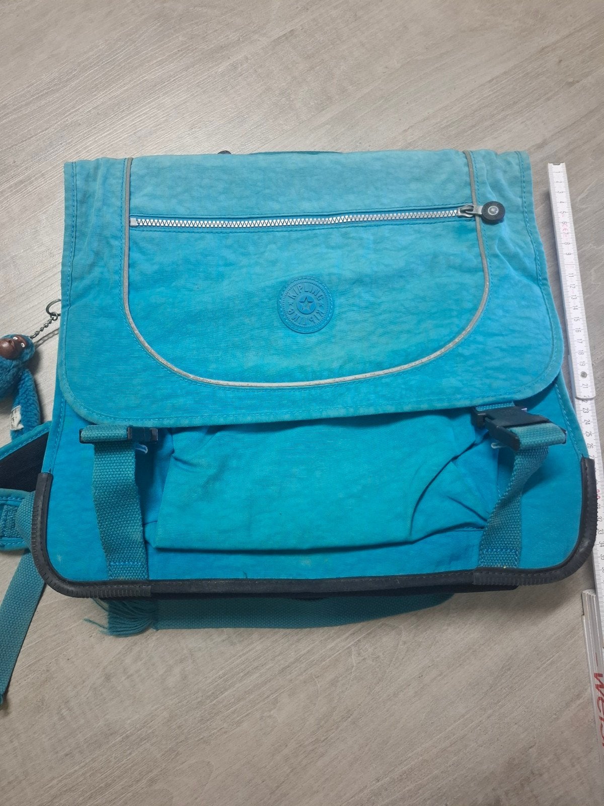 Kipling boekentas / schoudertas turquoise blauw (met pluche, Handtassen en Accessoires, Blauw, Ophalen of Verzenden, Schoudertas