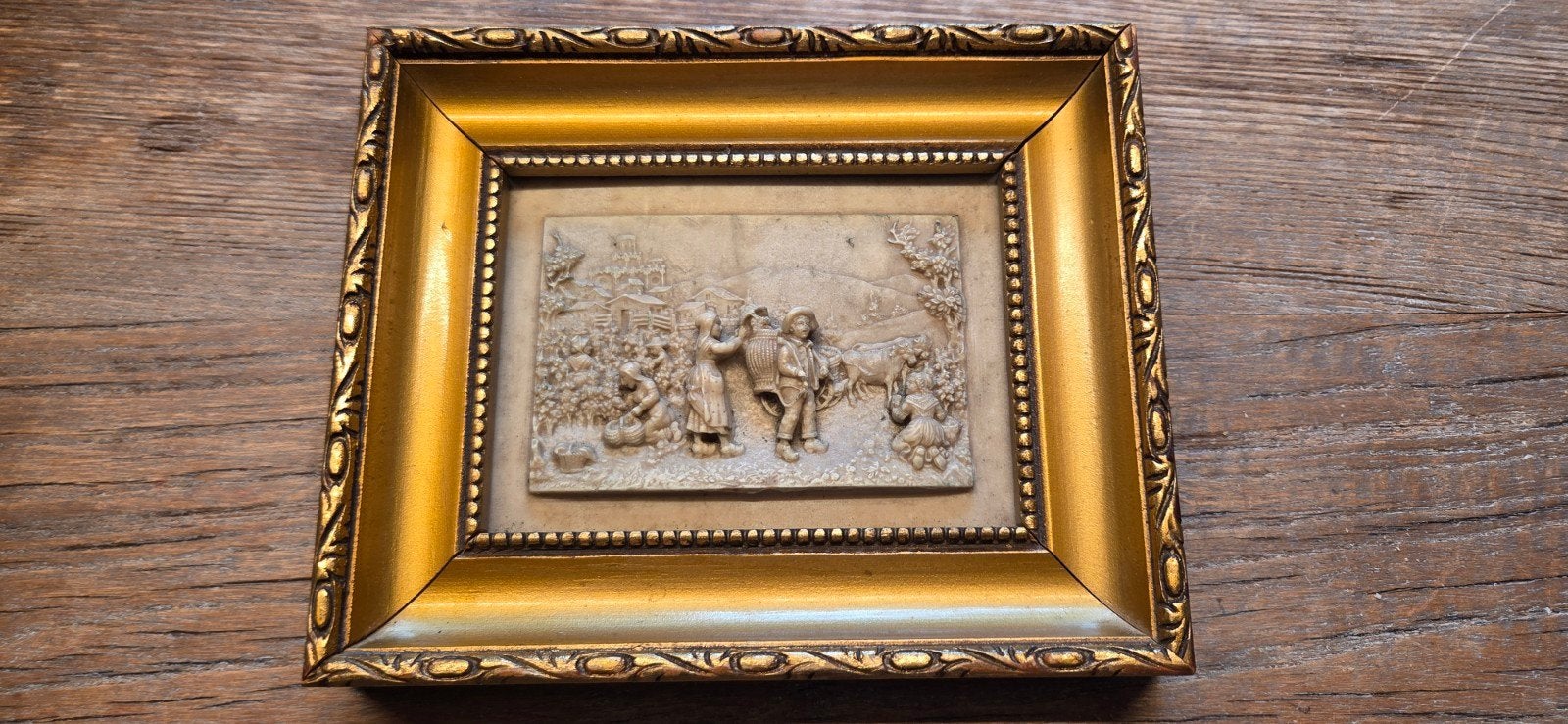 antiek bas-relief/wijnoogst/gelabeld Clermont-Ferrand, Antiek en Kunst, Ophalen of Verzenden