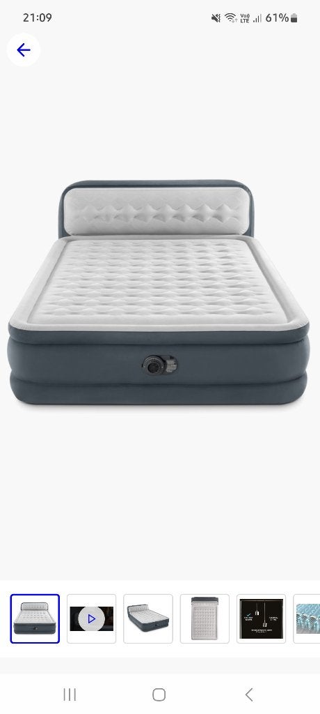 Intex Luchtbed Queen size met headboard, Ophalen, Ingebouwde pomp, Zo goed als nieuw, 2-persoons