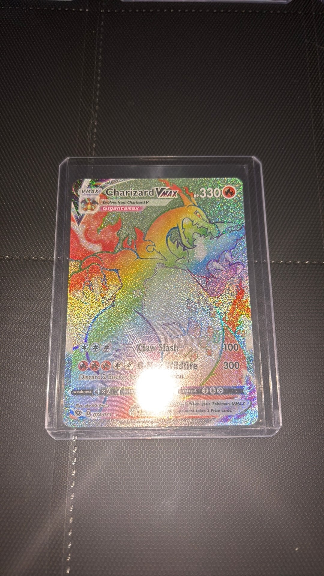 Rainbow charizard vmax, Enlèvement, Comme neuf, Cartes en vrac, Foil