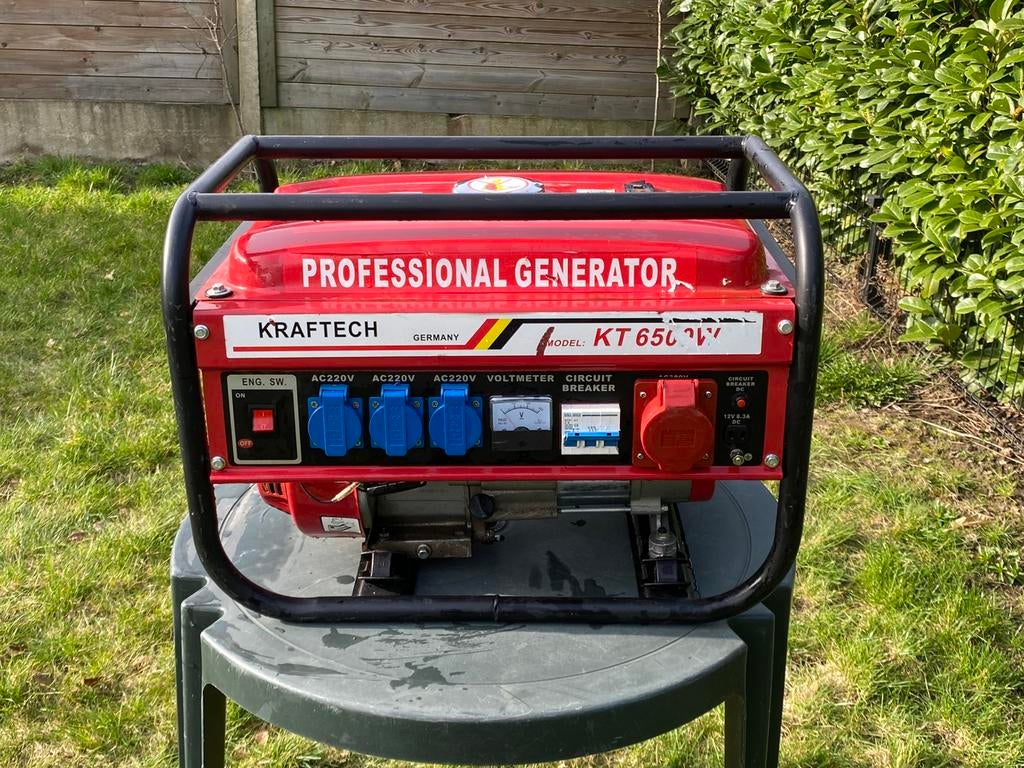 Kraftech 6500W generator, Ophalen, Zo goed als nieuw, Benzine
