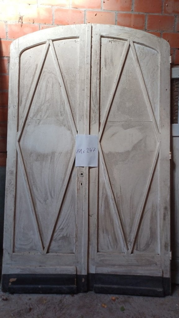 art deco deuren- klinken-pitchpine figuurglas 40-120 €/deur, Ophalen, Gebruikt, Glas, Binnendeur