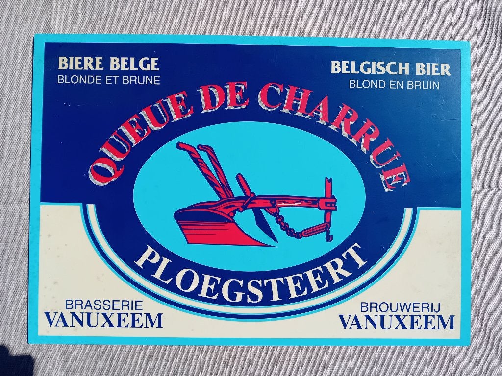 Panneau publicitaire en plastique bière Ploegsteert Vanuxeem, Enlèvement ou Envoi, Comme neuf, Panneau publicitaire