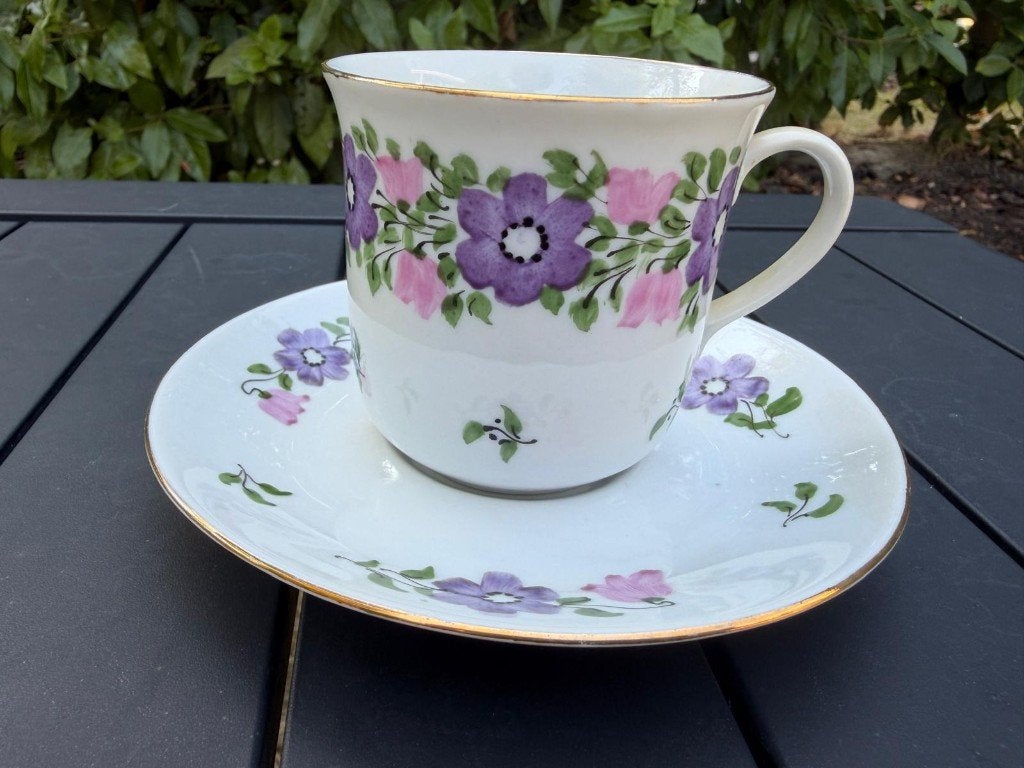Prachtig 10-delig handgeschilderd koffieservies uit Polen, Ophalen