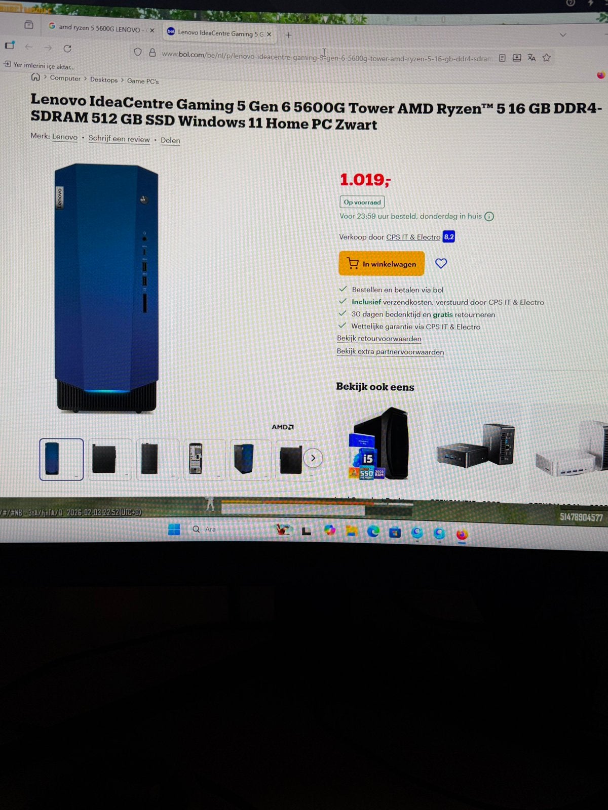 Pc en Curved monitor, Computers en Software, Apple Desktops, Ophalen, Zo goed als nieuw