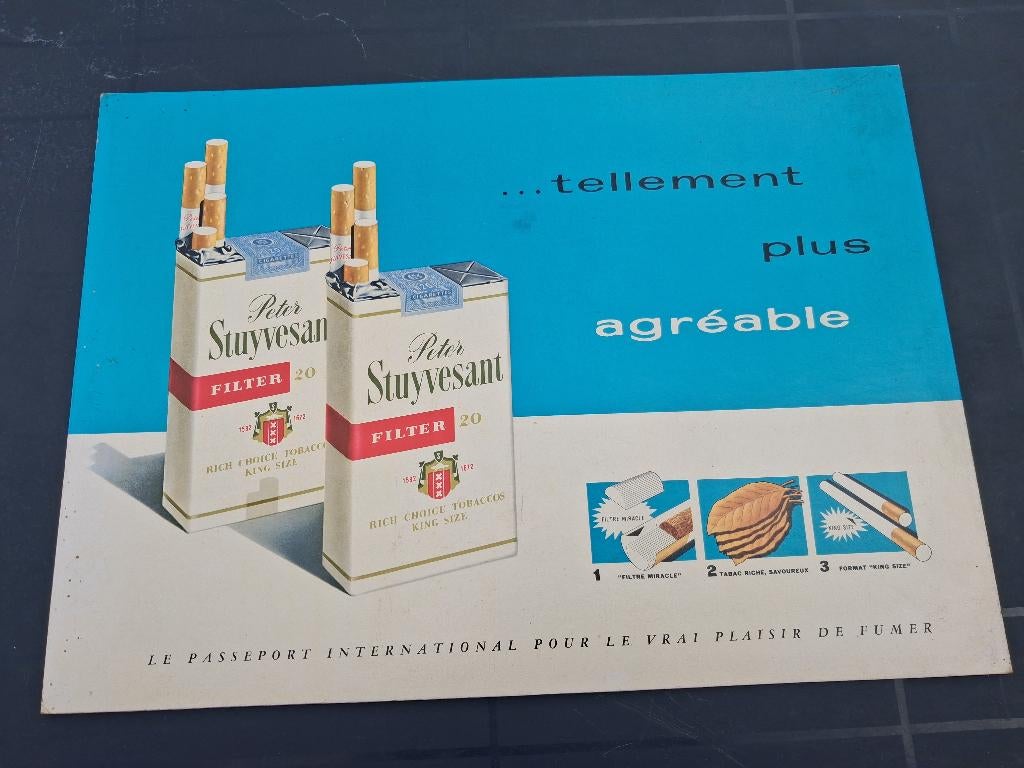 cigarettes Peter Stuyvesant année 1959, Enlèvement ou Envoi, Utilisé, Panneau publicitaire