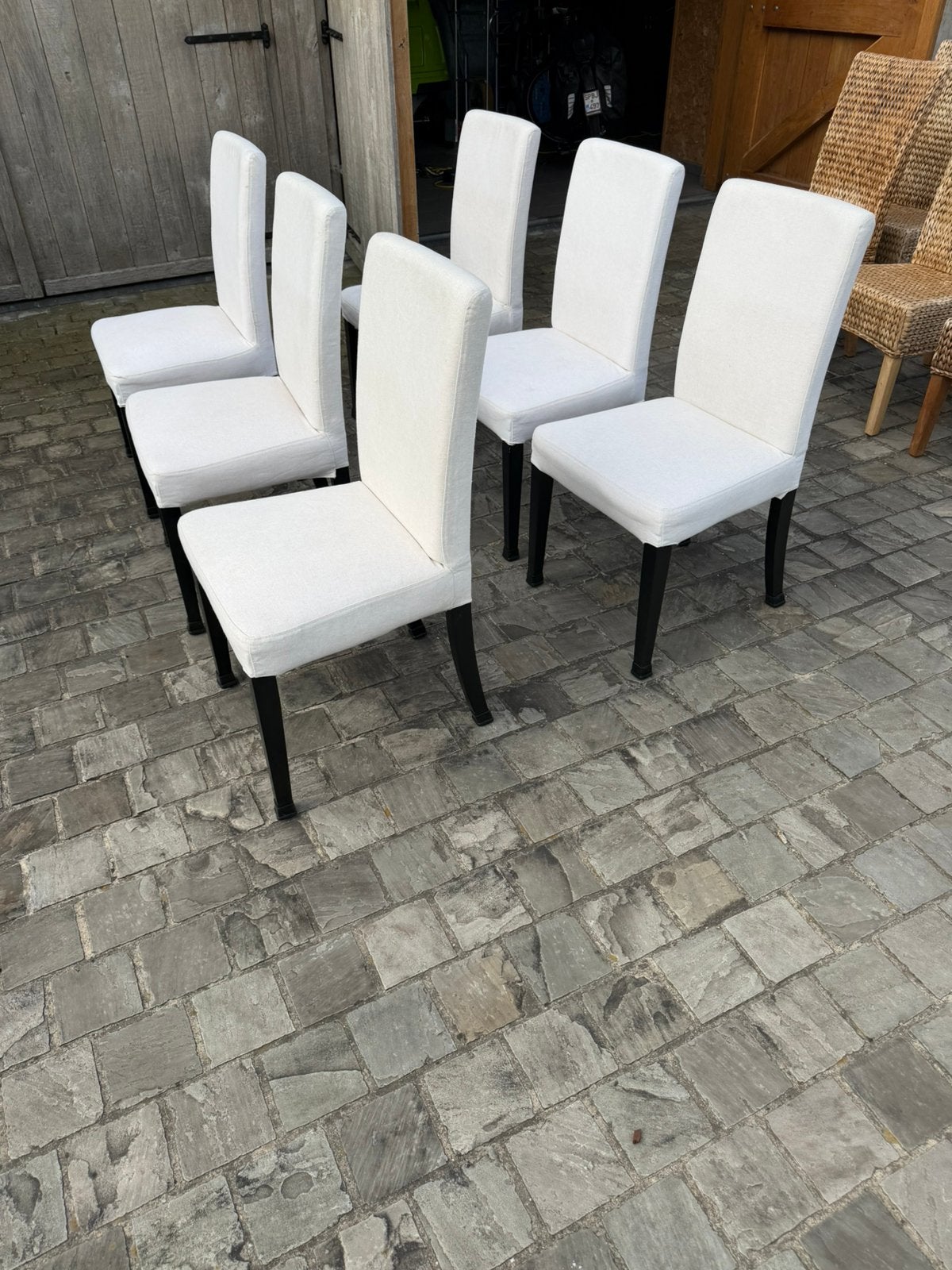 8 stoelen met verschillende overtrekken, Enlèvement, Comme neuf