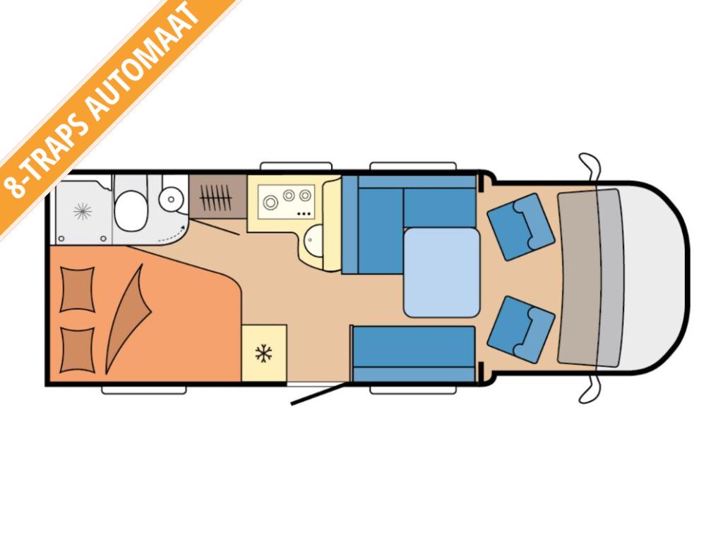 Hobby On Tour 700 F AUTOMAAT 2026, Caravans en Kamperen, Mobilhomes, Automaat, Ringverwarming, Hobby, Tot en met 2