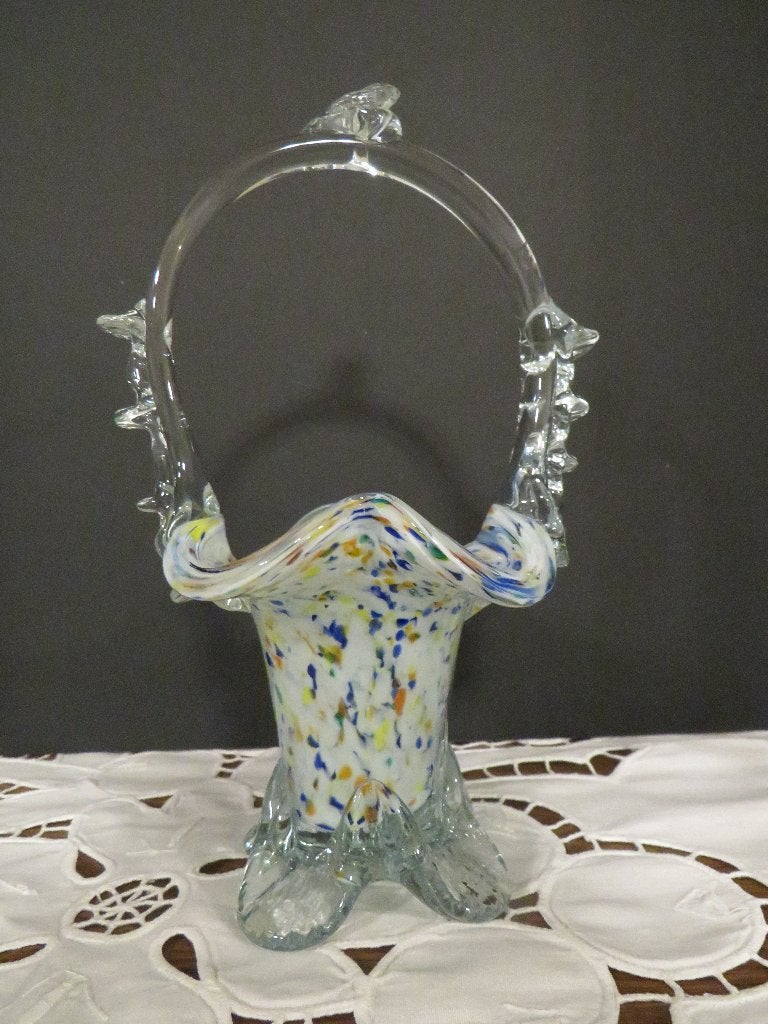 Petit panier en verre de Murano, Antiquités & Art, Antiquités | Verre & Cristal, Enlèvement ou Envoi