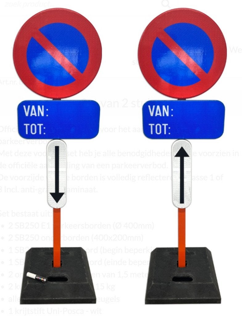 parkeerverbodsborden verhuur (set), Enlèvement, Comme neuf