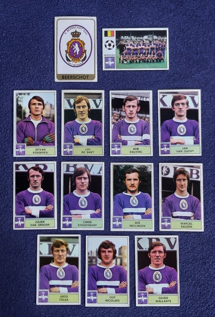 13 versch. Panini stickers voetbal ' FB 1972 - Beerschot ', Ophalen of Verzenden, Nieuw, Meerdere stickers