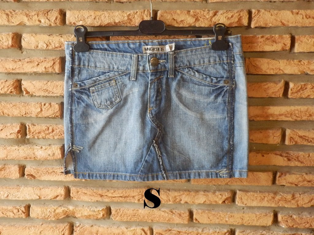 (36)- jupe jeans femme t.S bleu - MNG -, Blauw, MNG, Ophalen of Verzenden, Zo goed als nieuw