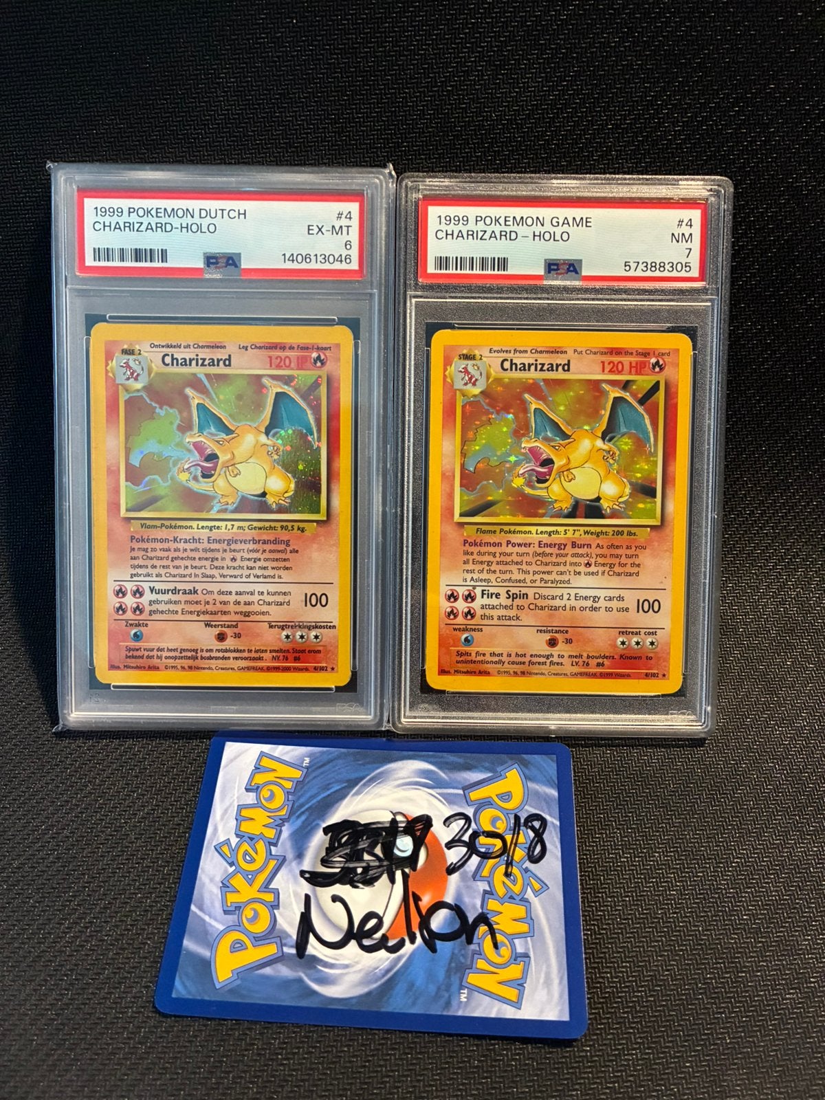 Charizard base set kaarten! PSA 6 en 7, Enlèvement, Comme neuf