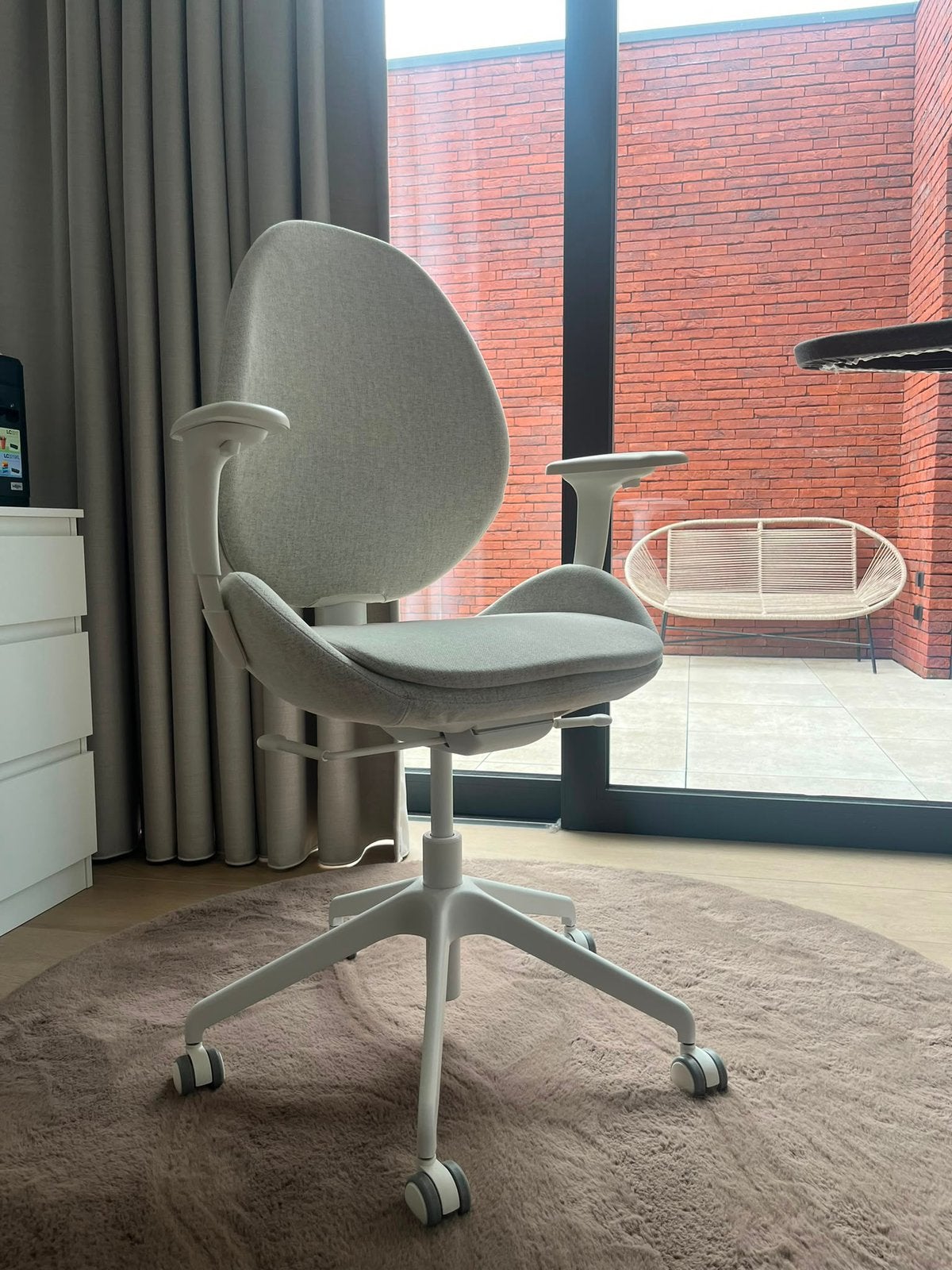 Beige/witte bureaustoel te koop, Ophalen, Zo goed als nieuw, Beige, Bureaustoel