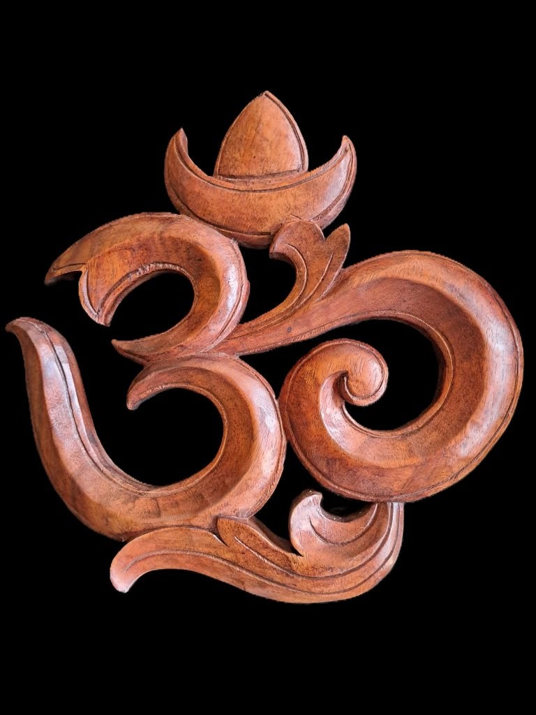 Om, Aum symbool,hout, Azië, Indonesië, handgemaakt/30 cm/zen, 30 cm, O, 30 cm, Wandhanger