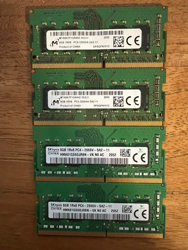 Ram Ddr4 8gb 2666v en 3200AA, Informatique & Logiciels, Mémoire RAM, Enlèvement, Comme neuf, DDR4, Laptop