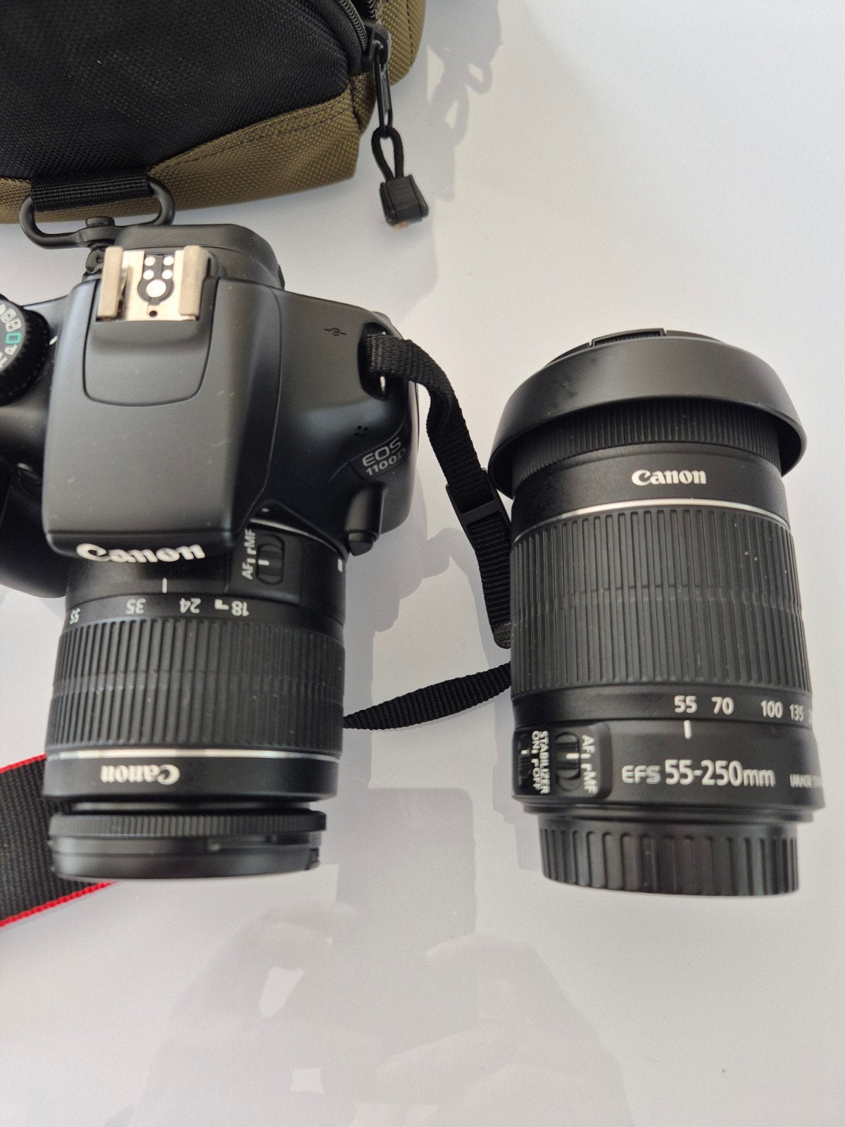 Canon EOS 1100D + 2 lenzen + Canon draagtas – Compleet pakke, TV, Hi-fi & Vidéo, Appareils photo analogiques, Comme neuf, Reflex miroir