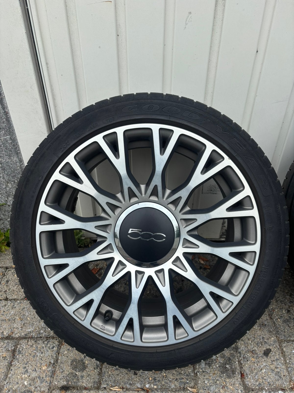 Fiat 500 velgen met all-season banden te koop, Autos : Pièces & Accessoires, Pneus & Jantes, Jante(s), Enlèvement