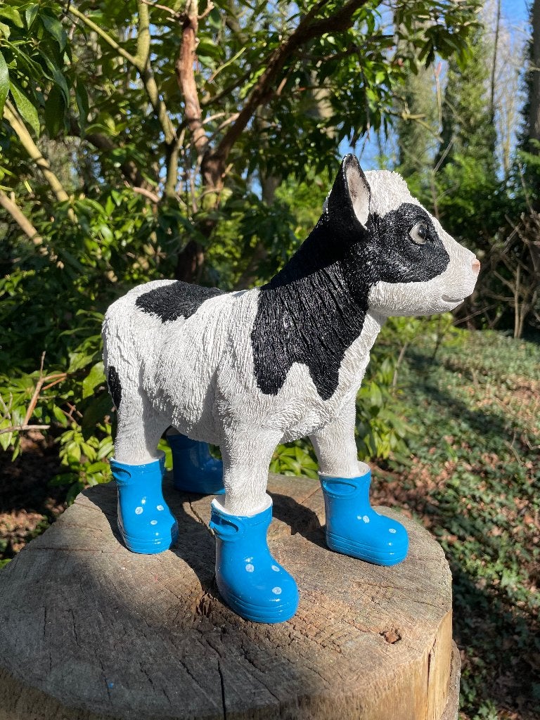 Bottes de pluie bleues Calf Cow Garden Farm 30cm, Enlèvement ou Envoi, Neuf, Synthétique, Animal