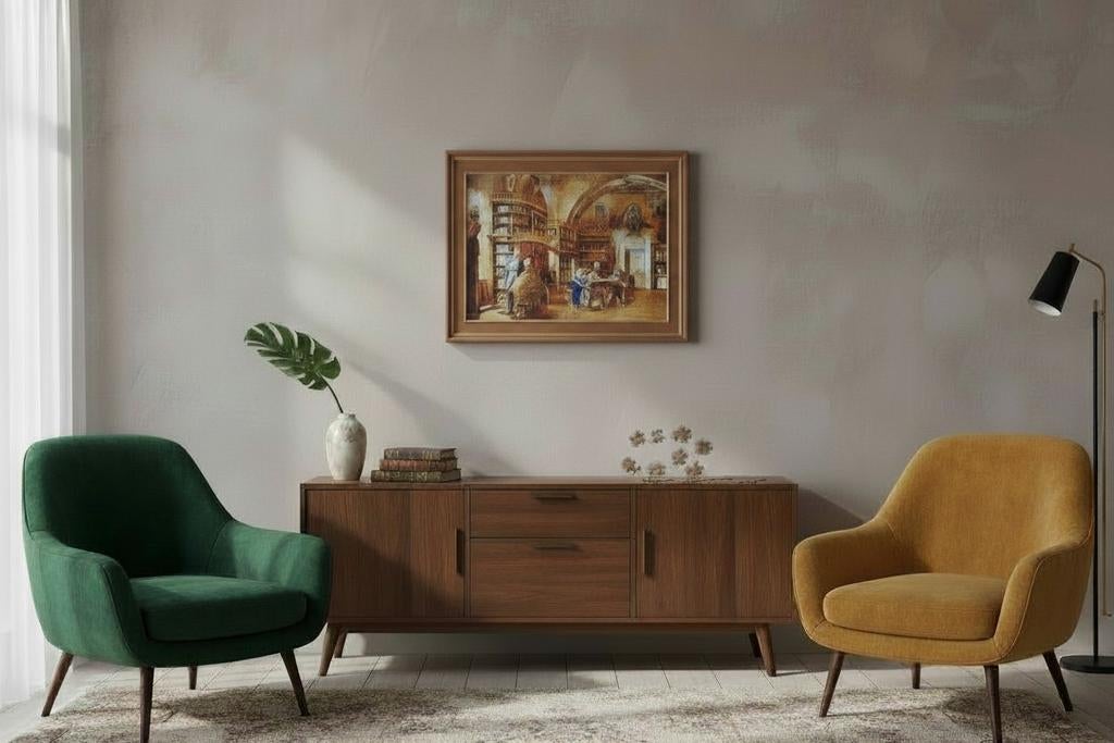 Ingelijste puzzel naar klassiek schilderij – ‘Monniken in de, Ophalen of Verzenden