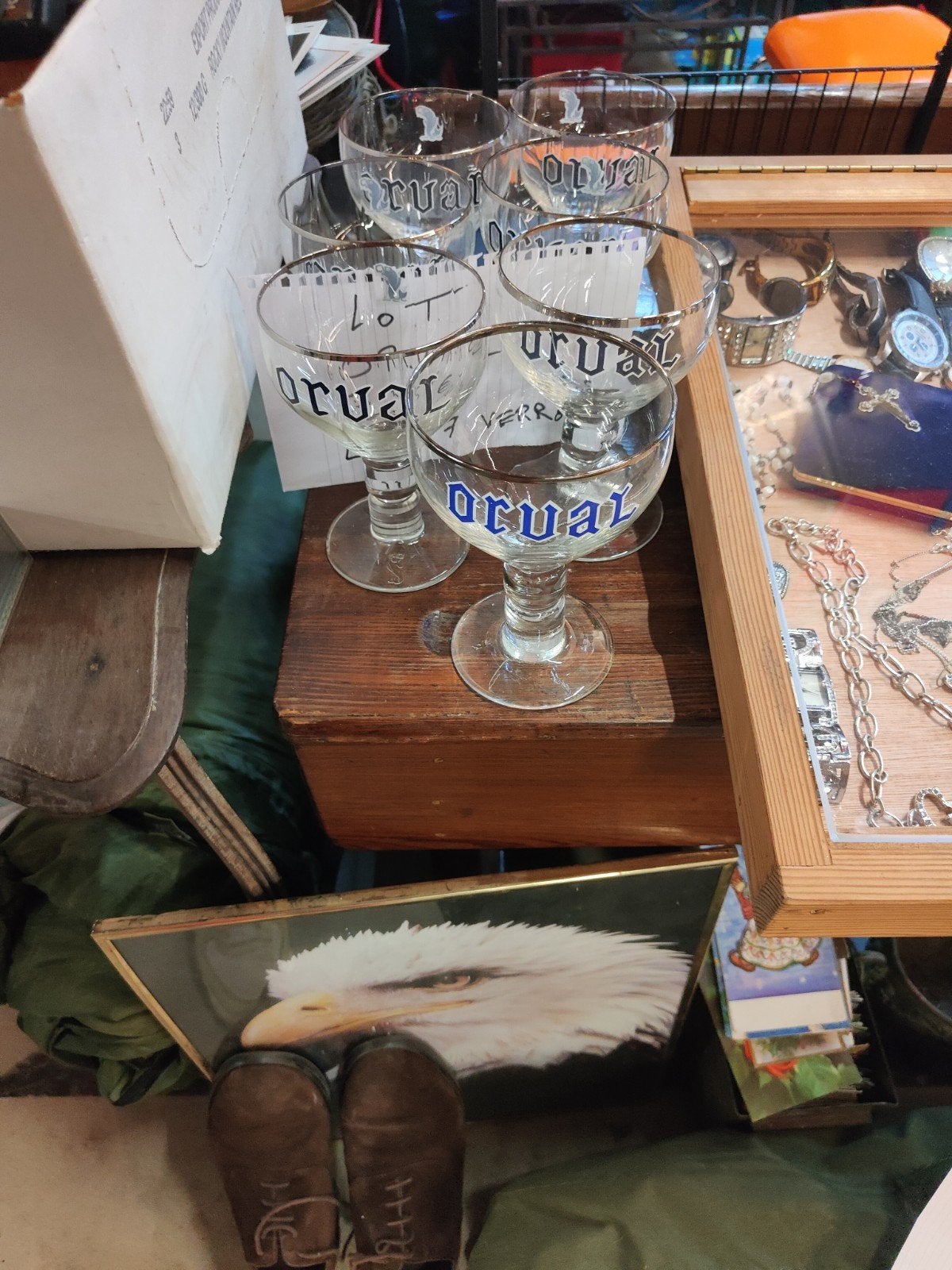 lot de 7 verres Orval, Enlèvement ou Envoi