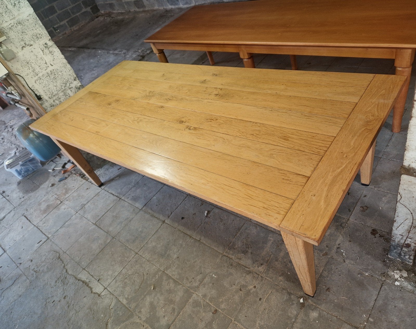Table de monastère en chêne français, table de ferme, Enlèvement, Chêne