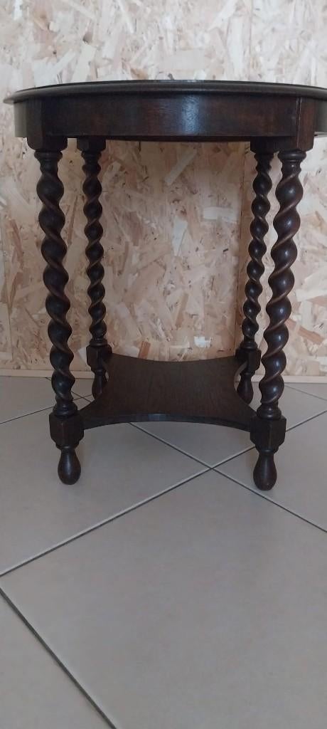 oude bijzettafel hout, Huis en Inrichting, Gebruikt, Rond, 55 tot 75 cm, 60 cm of meer