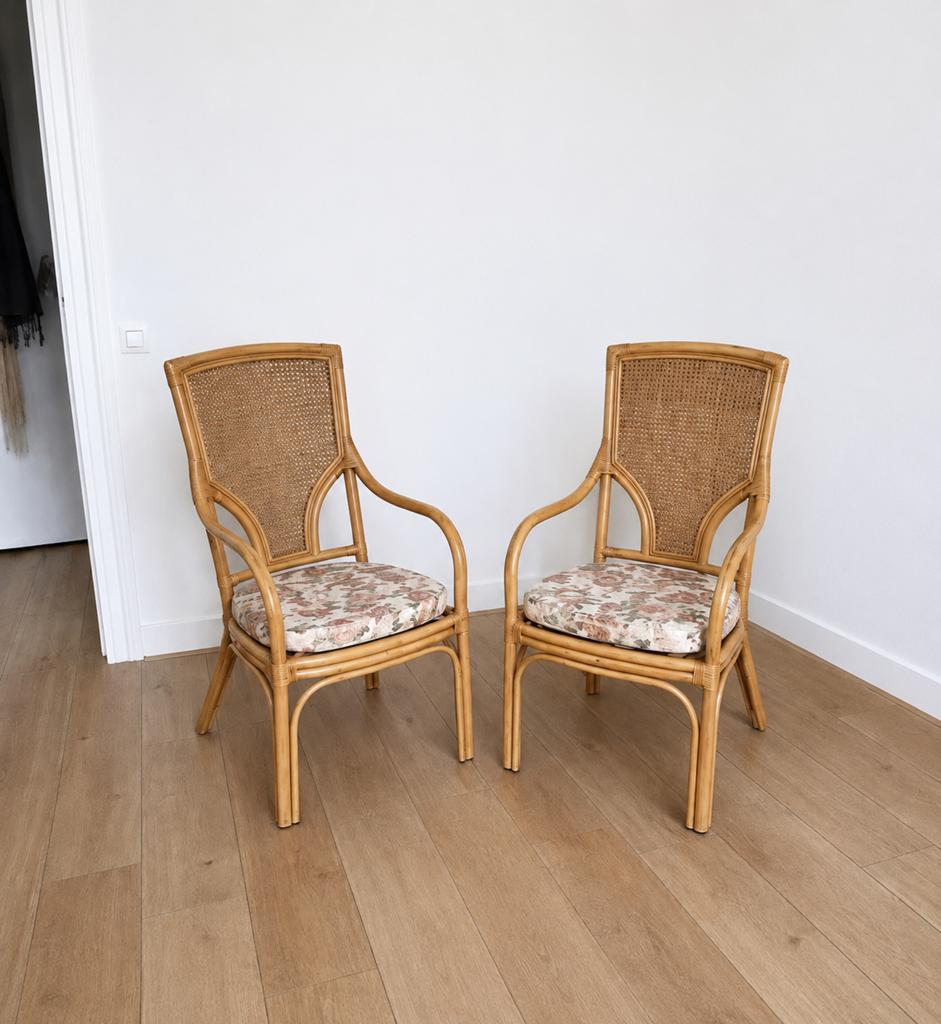 Paire de fauteuils  en rotin et cannage, Enlèvement, Comme neuf, Deux