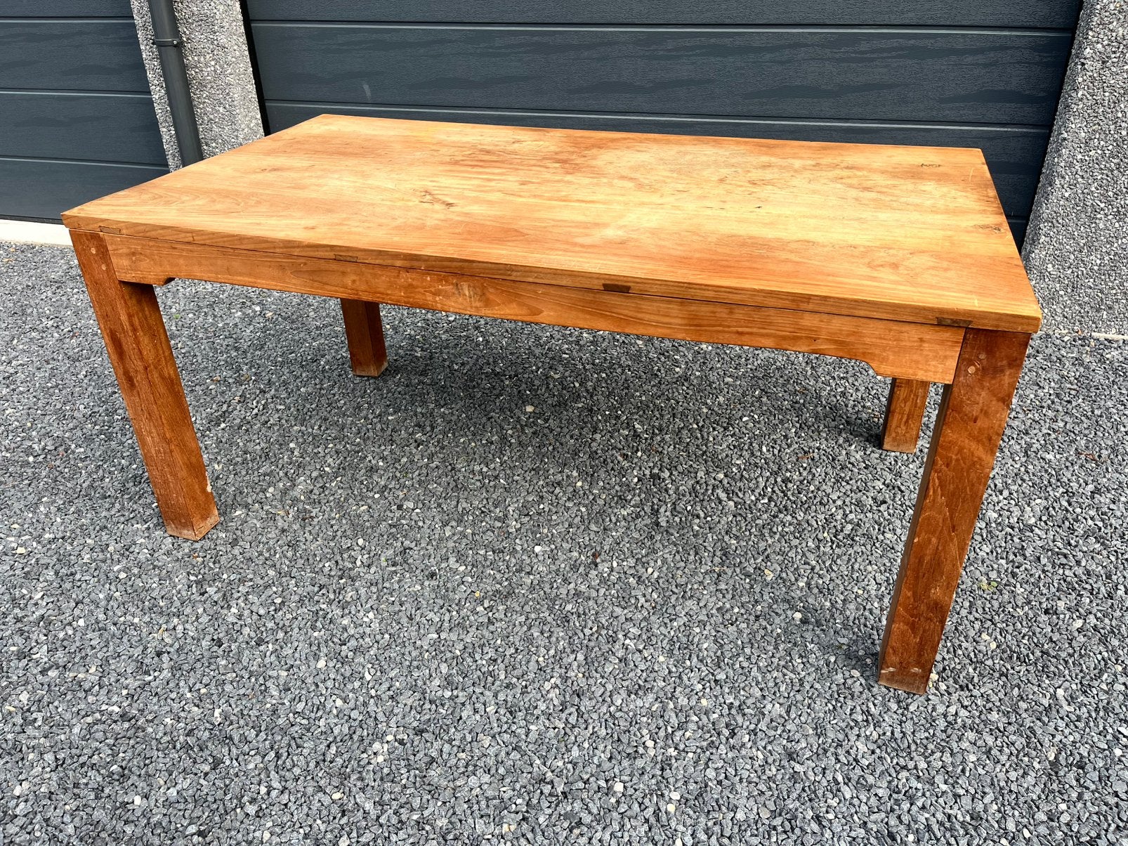 Robuuste teak eettafel, Ophalen, Zo goed als nieuw