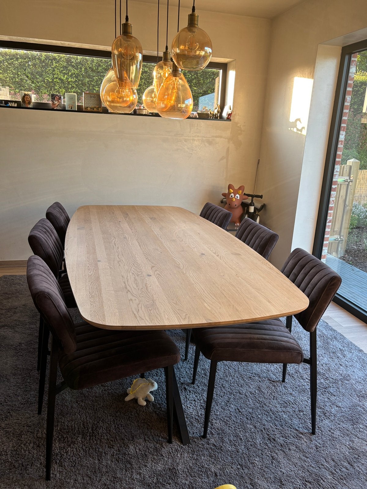 Eettafel 240x110 ovaal, Ophalen, Zo goed als nieuw, Rond