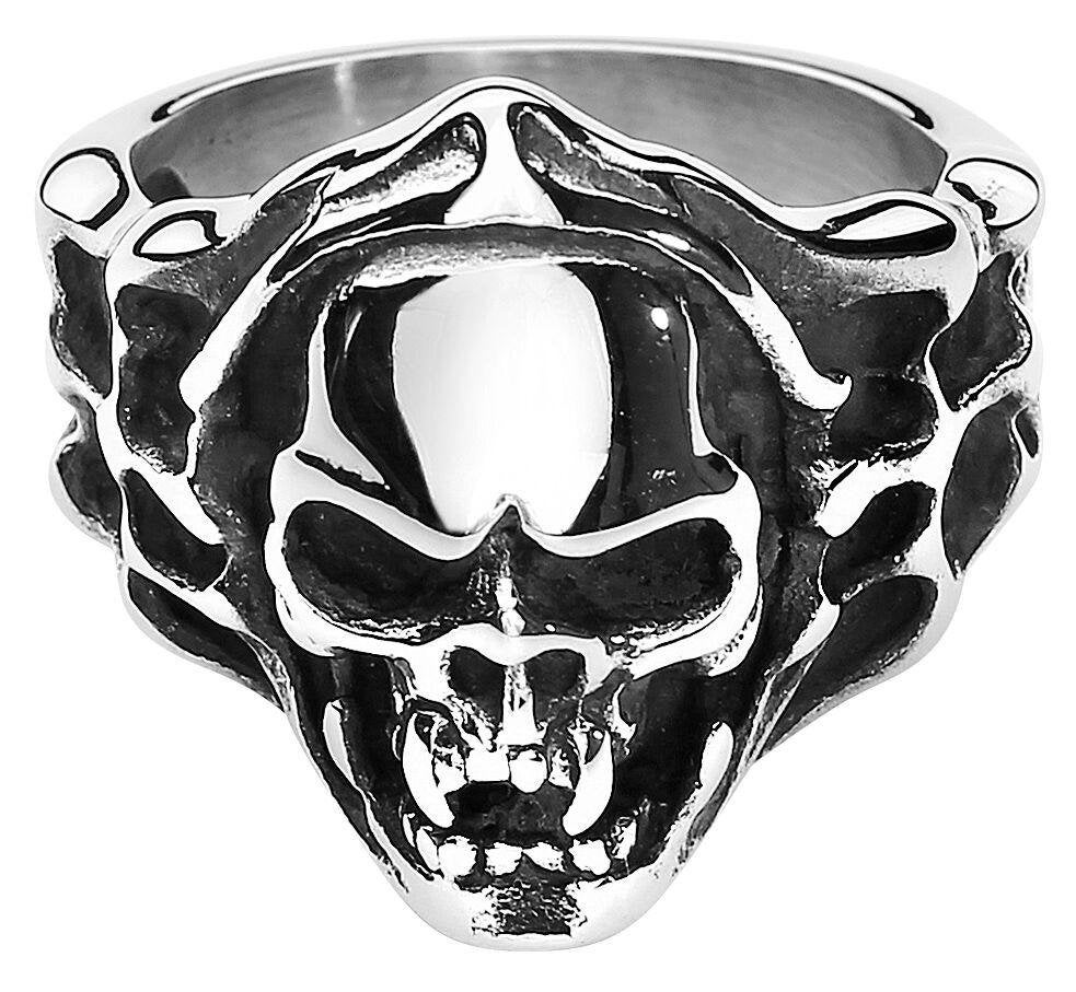 New Evil Skull roestvrijstalen L (20) ring - new., 20 of groter, IJzer of Staal, Nieuw, Ophalen of Verzenden