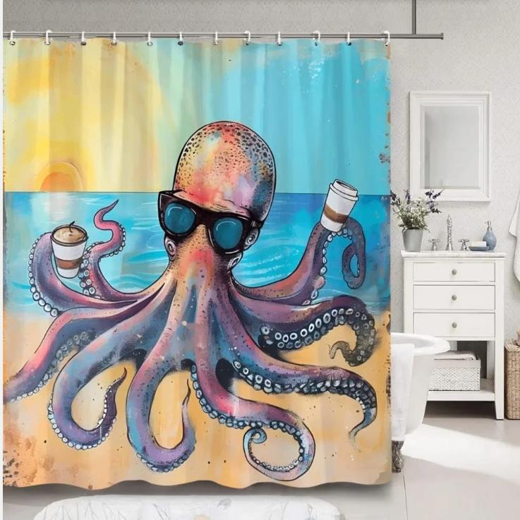 rideaux de douche Horror Sea Monsters (180x200 cm), Enlèvement ou Envoi, Neuf