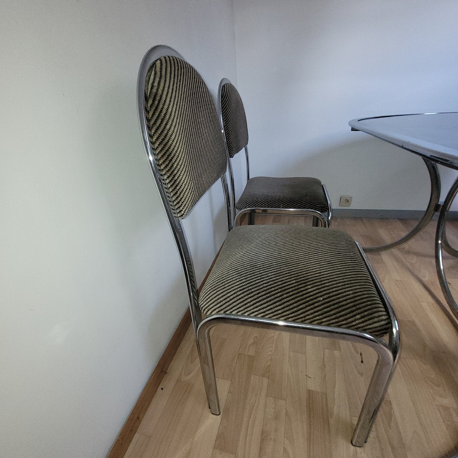 Grande Table Verre Chrome Design Roche BoboisOsvaldo Borsani, Enlèvement