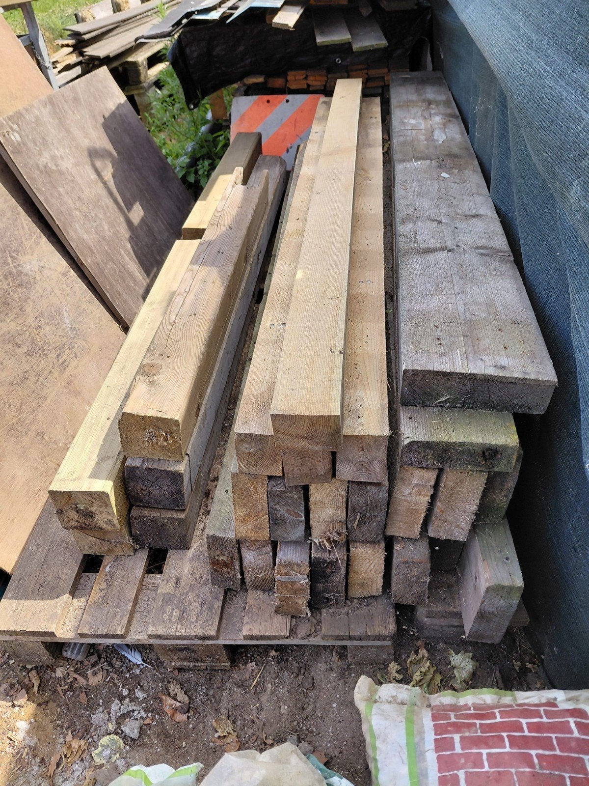 partij houten balken 17x6.3 cm en 225cm lang, Ophalen, 180 tot 250 cm, Balken
