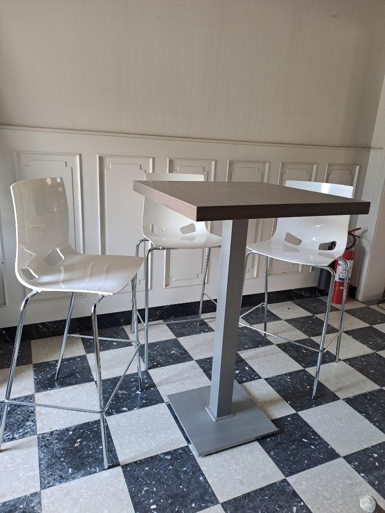 Receptietafel met stoelen, Huis en Inrichting, Ophalen, Zo goed als nieuw, Wit, Kunststof