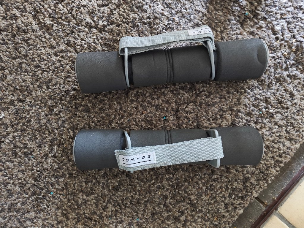 2 Domyos soft dumbbells 2 kg, Ophalen of Verzenden, Gebruikt, Dumbbell