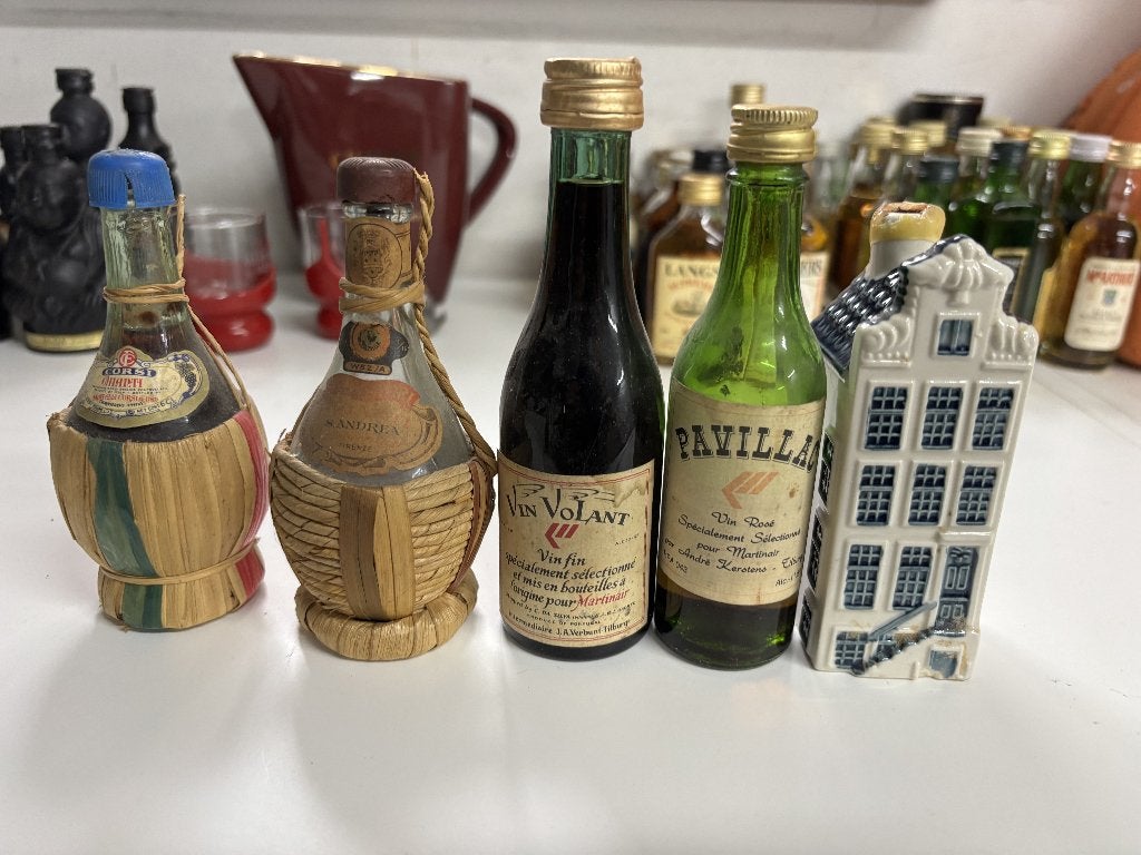 Lot 4 Miniaturen Wijn, KLM en Martinair, Ophalen of Verzenden