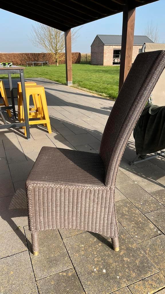 6 chaises de jardin en rotin chocolat, Jardin & Terrasse, Enlèvement, Utilisé, Rotin