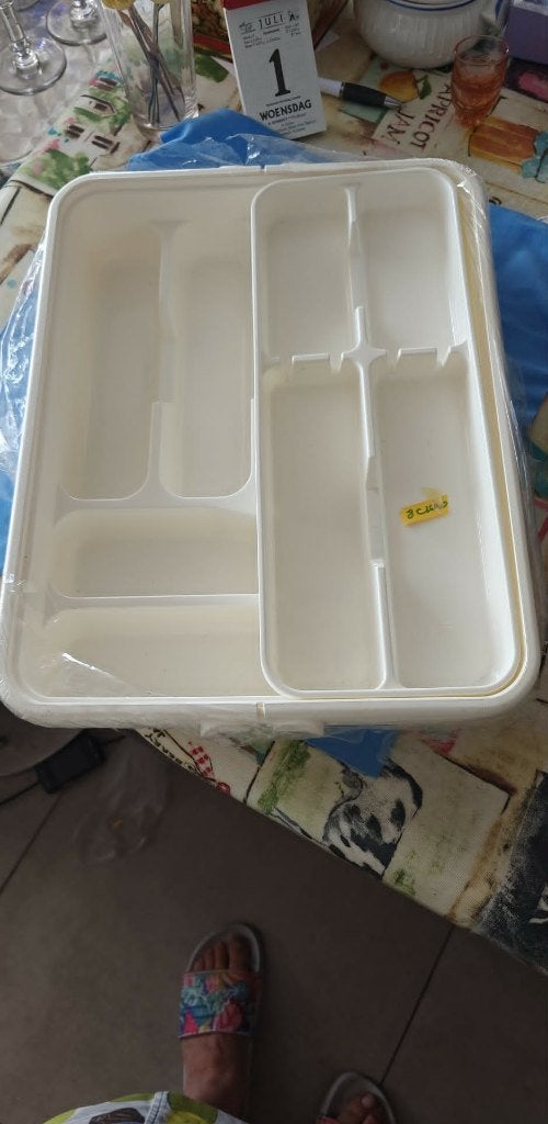 besteklade 31.7 x 41.8 x 7.7 CM nieuw wit, Neuf, 25 à 50 cm, Enlèvement ou Envoi, Moins de 100 cm