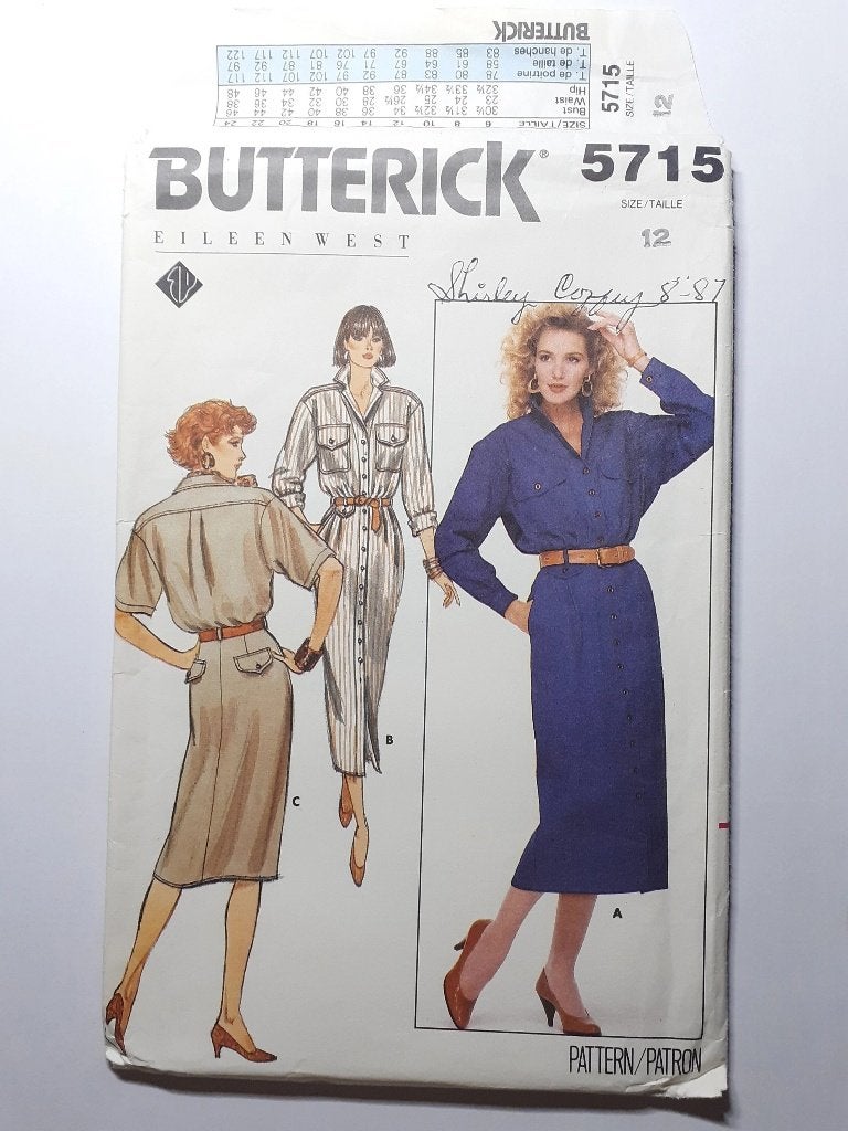Naaipatroon Butterick 5715 VINTAGE, Hobby en Vrije tijd, Kledingpatronen, Ophalen of Verzenden, Zo goed als nieuw, Vrouw, Overige merken