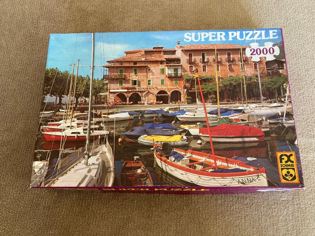 Puzzel 'Gardameer Italie', Schmid, 2000 stukjes (compleet), Hobby en Vrije tijd, Ophalen of Verzenden, Meer dan 1500 stukjes, Zo goed als nieuw