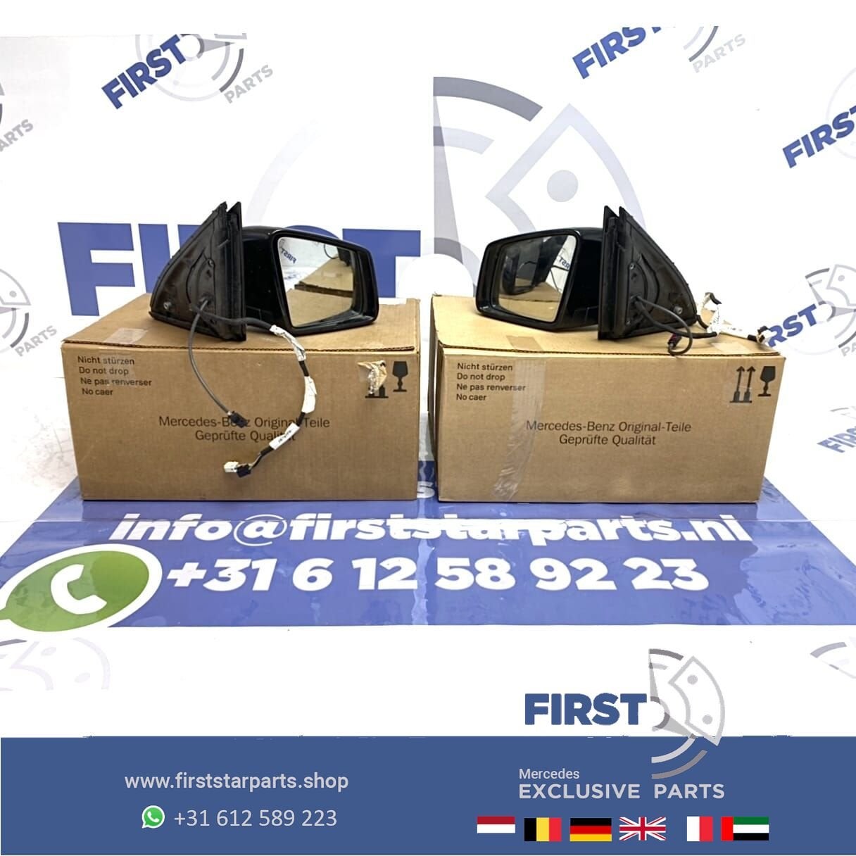 W166 GLE 63 AMG spiegels dodehoek 360 inklapbaar Mercedes LR, Gebruikt, -, Ophalen of Verzenden, -