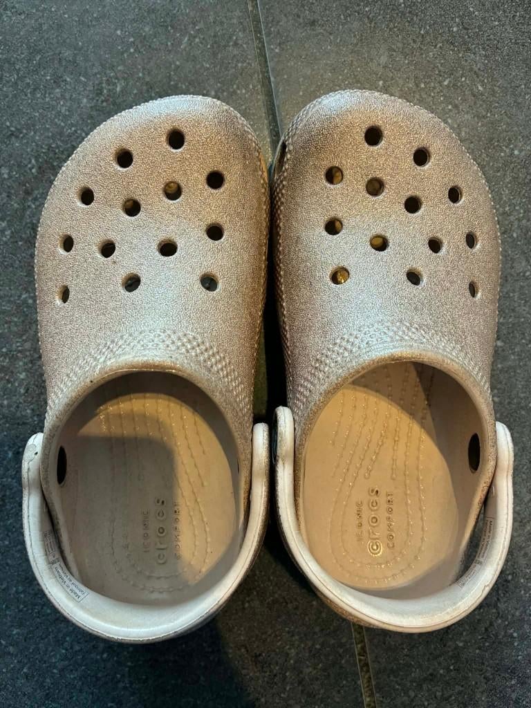 Crocs maat 28/29 - classic glitter rosé gold, Garçon ou Fille, Crocs, Enlèvement ou Envoi, Utilisé